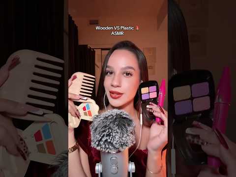 Wooden VS Plastic Makeup 💄 ASMR for sleep 😴 #asmr #asmrsounds #asmrvideo #sleep #tingles