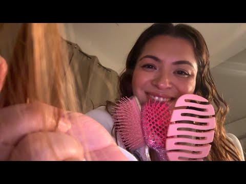 ASMR| Lofi Hair brushing & hair playing- Old school asmr (no microphone)