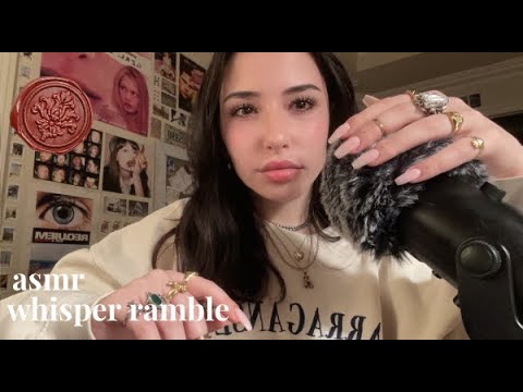 asmr: chill whisper ramble (mic brushing, cupped whisper)･ﾟ☽.༓: *✧