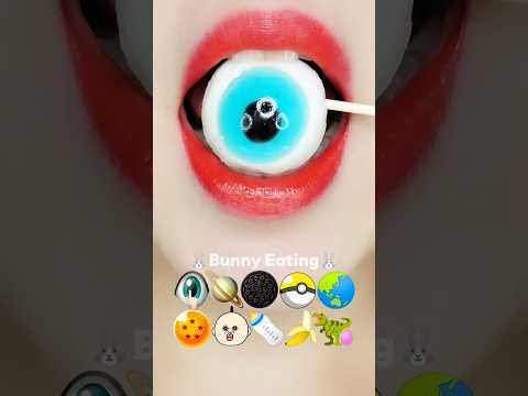 blue eyeball jelly eating sound 눈알 젤리 이모지 먹방 asmr mukbang