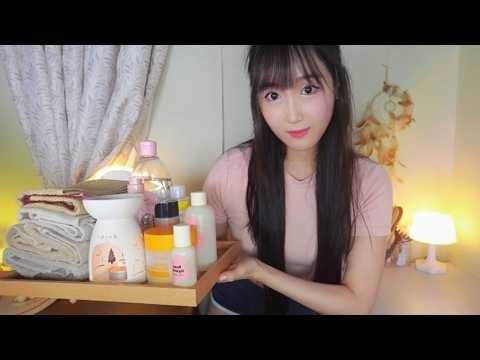 ASMR The Coziest Home Pampering on a Rainy Thunderstorm Evening🏡🌧️⚡Facial Cleansing,Skincare,Massage