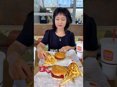 Poking her burger… #food #eating #burger
