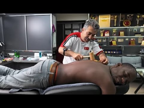 ASMR AMAZING RELAXING BODY MASSAGE ON THE BARBER CHAIR WITH @corumluamir