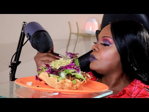 Vegetarian HOME MADE TACO BOWL ASMR EATING SOUNDS (RICE BEANS CABBAGE AVOCADO)