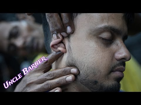 Uncle Barber Doing Old School Indian Head Massage ASMR | Neck Cracking Indian Traditional Massage