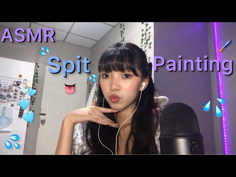 ASMR|SPIT Painting💦👅🖌️🎨(P.3)~asmr elle~