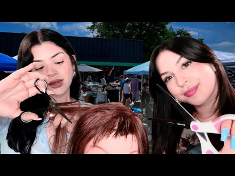 ASMR $5 Haircuts at the Flea Market (goes terribly wrong)