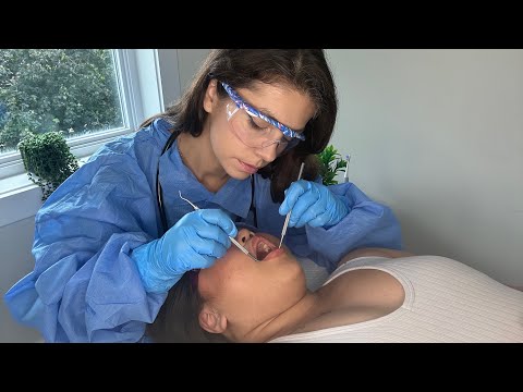 ASMR Realistic Dental Exam (Face, Teeth, Real Person Teeth Checkup & Cleaning) Soft Spoken Role-play