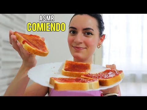 ASMR español COMIENDO PAN Y MERMELADA 🍓🥜🍞 (Eating sounds, Susurros)