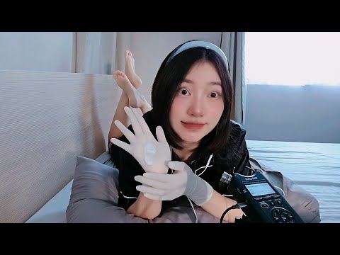 ASMR Lotion White Latex Gloves Sounds 🧴🧤