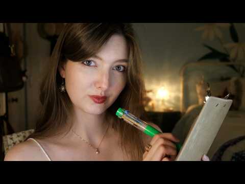 ASMR Writing Sounds w/ Unintelligible Whispers & Mouth Sounds