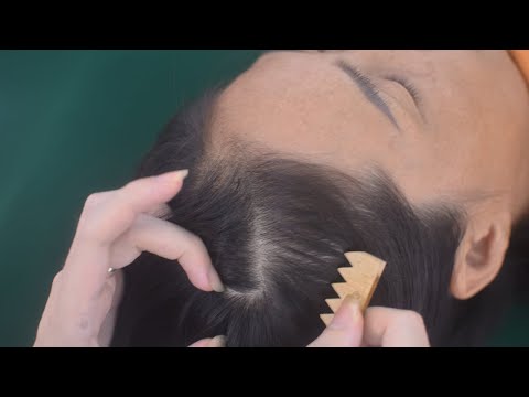 ASMR Relaxing Scalp Scratch With Tools, Real Person Hair Parting, Hair Tingling For Relaxation