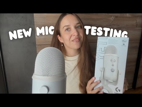ASMR Testing My New Microphone 🤍 | Blue Yeti (Unpacking, Mic Scratching & Brushing, Whispering)