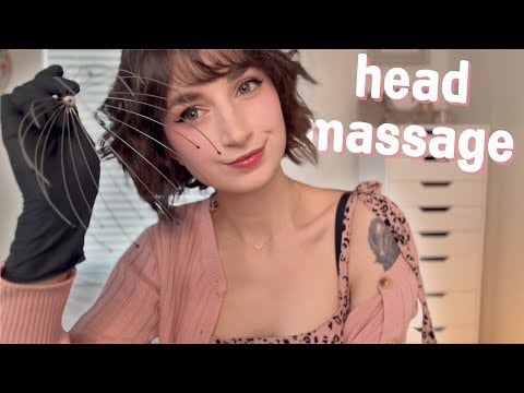 ASMR Scalp Massage Roleplay With Gloves (sound overlays)