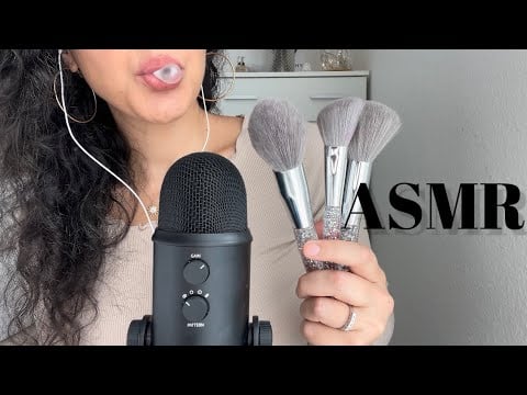 ASMR| Relaxing MIC BRUSHING & GUM CHEWING ✨| Cherry ASMR