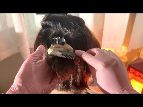 ASMR 왠지 모르게 잠이 쏟아지는💤 얼렁뚱땅 친구 머리카락 염색💈💇‍♀️ 엣셈알 Friend's Hair Dyeing