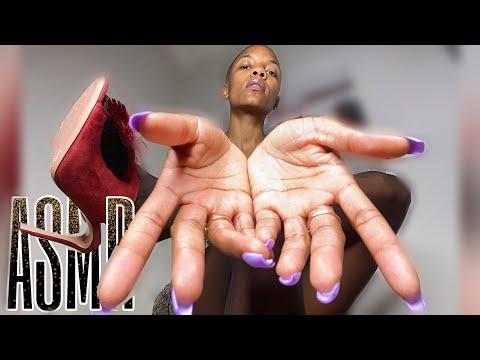 ASMR Therapy 💜 Tapping & Nylons {Fake Nails, ⛔️ No Talking}