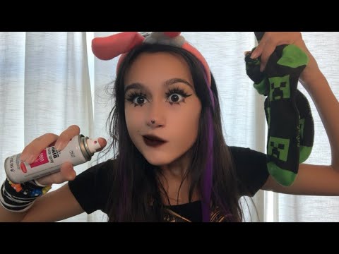 ASMR| Emo girl in class gives you a makeover *she’s kinda mean and weird* 🖤😖