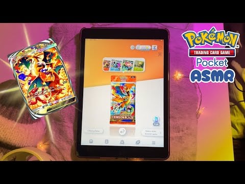ASMR Opening Crimson Blaze Pokémon TCG Pocket packs!🔥 Pokémon Advent Day 4