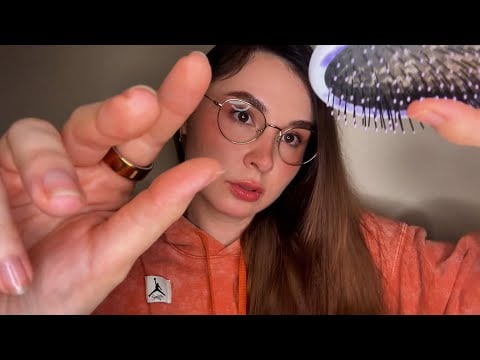 asmr fixing your hair, hand sounds, hair brushing, and hair play 💆💆‍♀️💆‍♂️
