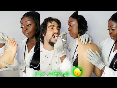 ASMR | Real Person HEAD to TOE Inspection - Teeth, Feet, Skin,Hair, Throat, Back,Ears,Hands,Eyes.
