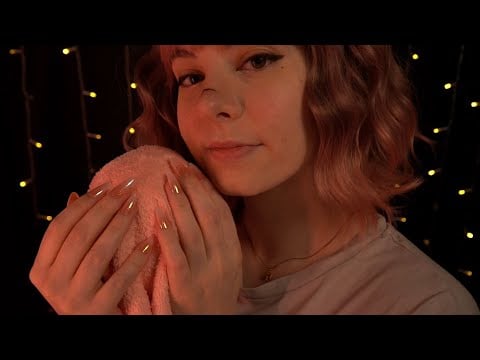 ASMR | most gentle Towel Scratching & Whispering - half no talking, Blue Yeti