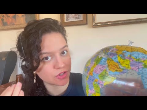 asmr • soft geography teacher (continents on the globe)