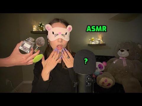 Trying ASMR Blindfolded 🤍