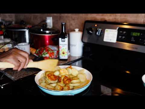 Cooking EWM Stir Fry Potatoes ASMR Eating Sounds