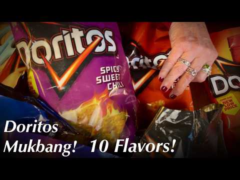 ASMR Doritos Mukbang! (No Talking Version) Crunchy Chips~ Crinkly Bags~Soda on Ice!