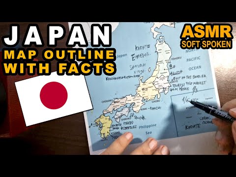 ASMR - Drawing JAPAN regions map outline and best known facts for each explained | Soft Spoken