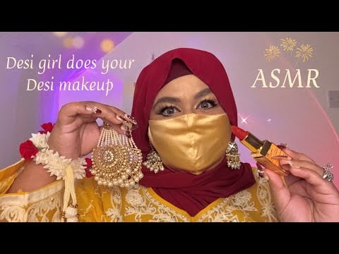 ASMR - Desi Girl Does Your Desi Makeup / In my mother tongue / With subtitles 💄🪉🌹🌙