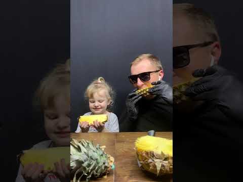 Dad vs Daughter 🍍 Who Eats Pineapple Better? 😂 #shorts