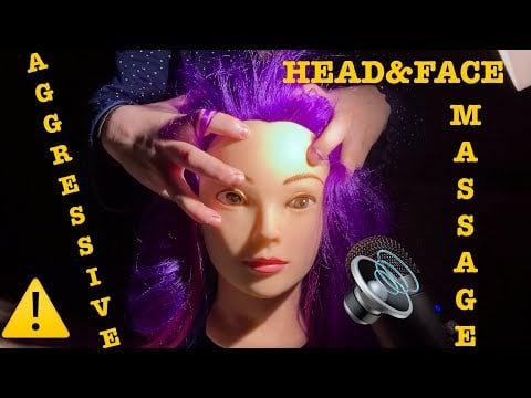 ASMR |⚠️FAST & AGGRESSIVE HEAD FACE MASSAGE SCRATCHING BRUSHING TAPPING. LOUD! EXTREME INTENSE!