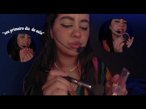 ASMR - IRMÃ TE ARRUMANDO PARA O PRIMEIRO DIA DE AULA