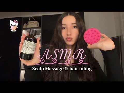 Asmr  giving u a scalp massage + oiling your hair 💤🎀 | asmr for sleep 