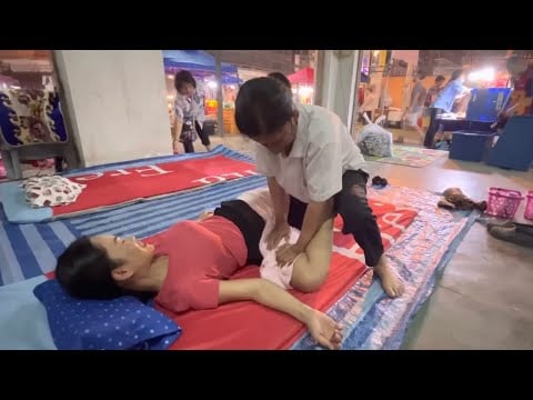 Midnight THAI STREET MASSAGE for Tourist / STRONG FOOT BACK HEAD SHOULDER MASSAGE