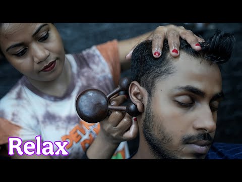 Clarity & Calm: Wooden Forehead Tapping ASMR for Inner Peace | ASMR Massage By Indian Lady Barber