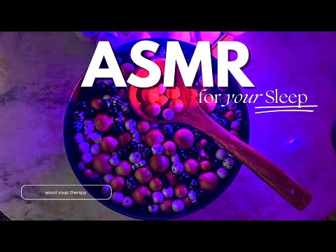 NO TALKING Wood & Beads Soup ASMR sleep relaxation insomnia stress relief wood &water sounds