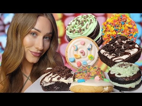 ASMR | St. Patrick's Day CRUMBL!! 💚🌈 LUCKY CHARMS, CHOCOLATE MINT, FRUITY PEBBLES, BROWNIE *Mukbang*