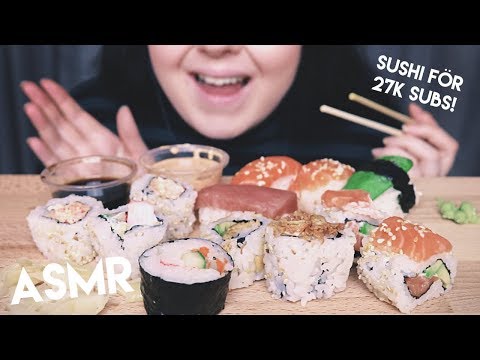 ASMR Äter SUSHI för att fira 27 000 SUBS!!