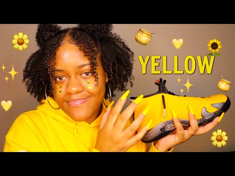 ASMR - YELLOW TRIGGERS TO MAKE YOU FEEL GOOD 💛✨ + LONG NAILS🌻 (+rambling)