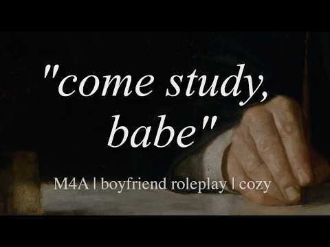 studying with your boyfriend (45 minutes) | [asmr] [cozy] [relaxing] [light talking] [praise]