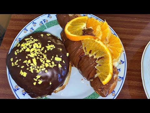 ASMR cheesecake croissant and chocolate donut mukbang