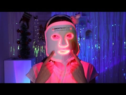 ASMR - unboxing & trying LED face mask for the first time | CurrentBody 4-in-1 LED mask
