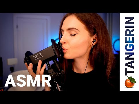 ASMR Ear Kisses / Mouth Sounds / Fluffy Mic Scratching | Tangerin