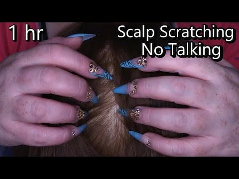 ASMR Scalp Scratching with Long Nails (NO TALKING) Close Up for Relaxation and MAXIMUM Tingles