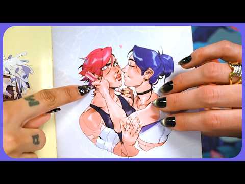 2 Minute ASMR | My friend's incredible League of Legends Art Book! (@NippieASMR )