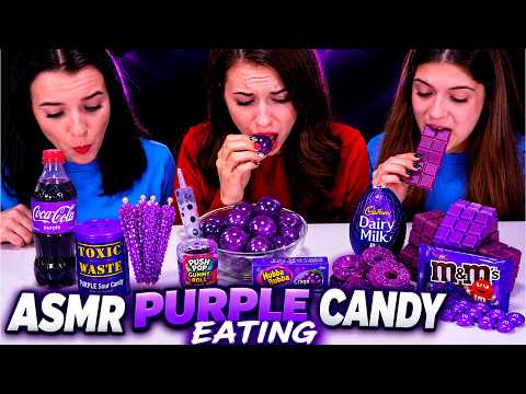 ASMR Purple Food Challenge and Yes Or No Challenge Compilation