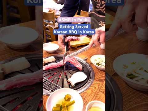Quick ASMR in Public: Getting Korean BBQ in Korea 🍖 #FallintoShorts #asmr #shorts